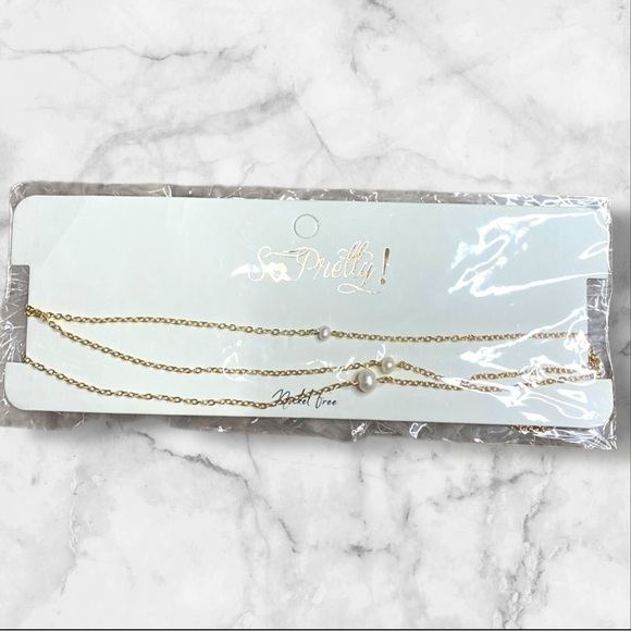 So Pretty Dainty Gold Pearl Choker Necklaces Layering Set For Women Nickel Free - Picture 6 of 7